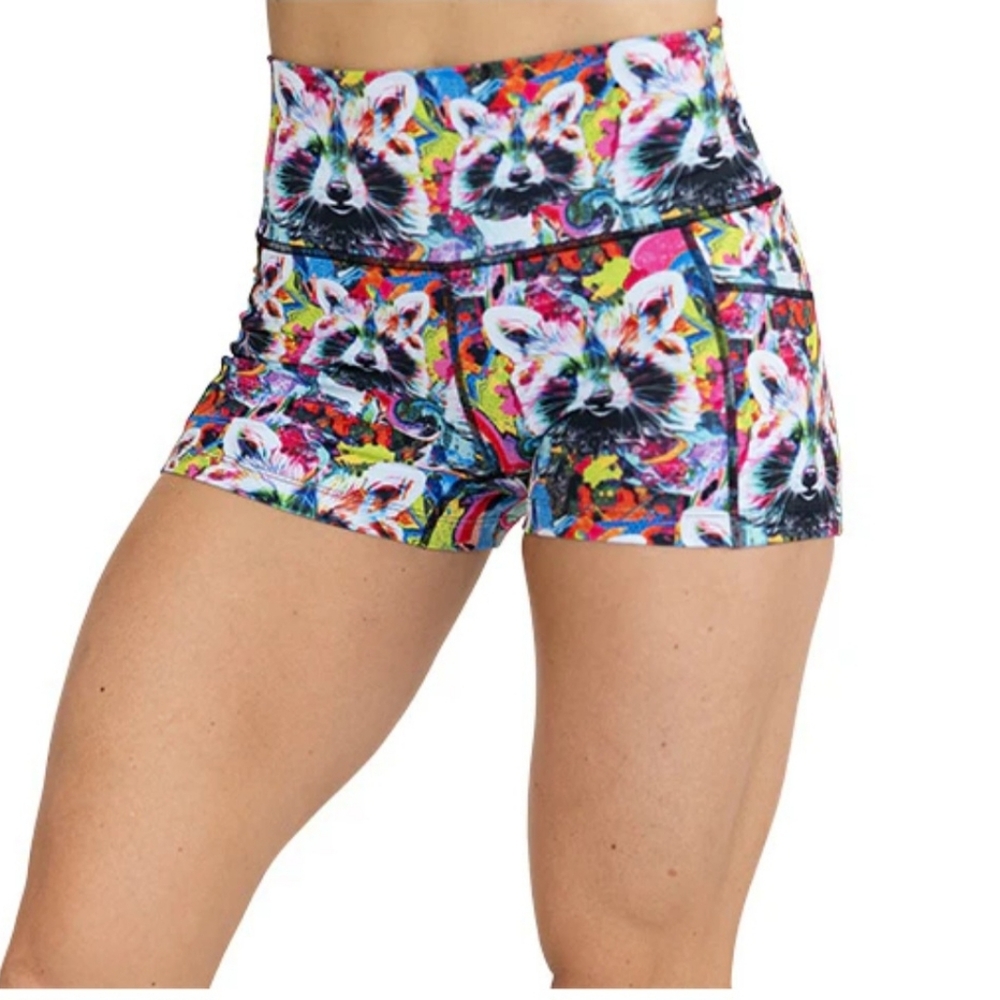 Constantly Varied Gear High Waist Colorful Raccoon Shorts - Picture 1 of 11